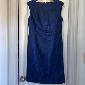 Sleeveless black and royal blue dress